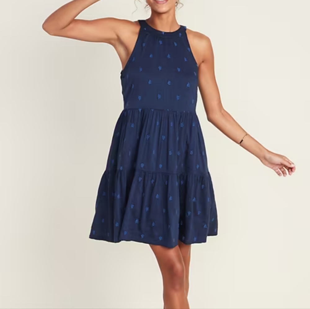 Old Navy Blue Halter A-Line Sundress